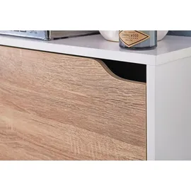 FineBuy Schuhkipper 60 x 150 x 24 cm Sonoma / weiß