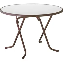 BEST Freizeitmöbel Dublin Klapptisch Ø 100 cm Braun/Weiß