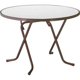 BEST Freizeitmöbel Dublin Klapptisch Ø 100 cm Braun/Weiß