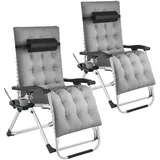 Tectake Cloud Sonnenliege 113 x 76 x 103 cm Grau