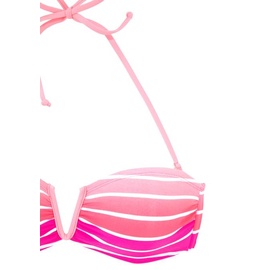 VENICE BEACH Bandeau-Bikini Damen pink-gestreift, Gr.36 Cup C/D,