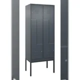 C+P Z-Spind Classic PLUS, Gestell, 4 Abteile, HxBxT 212x80x50cm, Zylinderschloss, Anthrazit von PROREGAL