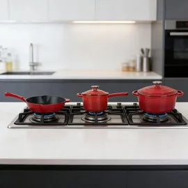 casativo Profi Gusseisen Topf-Set 3-tlg. Pfanne + Kochtopf + Stielkasserolle