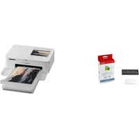 Canon SELPHY CP1500 Mini Fotodrucker (Druck bis Postkartengröße 10x15cm, USB-C, WLAN, kabellos) weiß, Klein & KC-18 is 5 x 5cm Sticker-Papier für Selphy Drucker