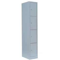 Lüllmann Schließfachschrank - 1 Abteil - 4 Fächer grau