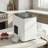 Homcom Eiswürfelmaschine, 12 kg 24 Std., 9 Eiswürfel in 7 Minuten, 2 Größen - Weiß