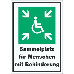 Sammelplatz für Menschen mit Behinderung Aufkleber A6 (105x148mm)