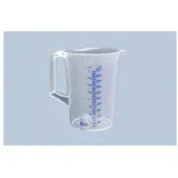 Hünersdorff Messkanne 2000 ml, PP, 2 Skalen geschlossener Griff, transparent