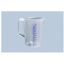 Hünersdorff Messkanne 2000 ml, PP, 2 Skalen geschlossener Griff, transparent