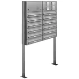 AL Briefkastensysteme Standbriefkasten 12 Fach Silber