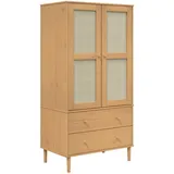 vidaXL Kleiderschrank SENJA Rattan-Optik Braun 90x55x175cm Kiefernholz