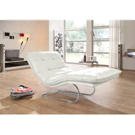 W.Schillig Relaxliege daily dreams Leder 95 x 91 x 170 cm Weiß mit Kissen