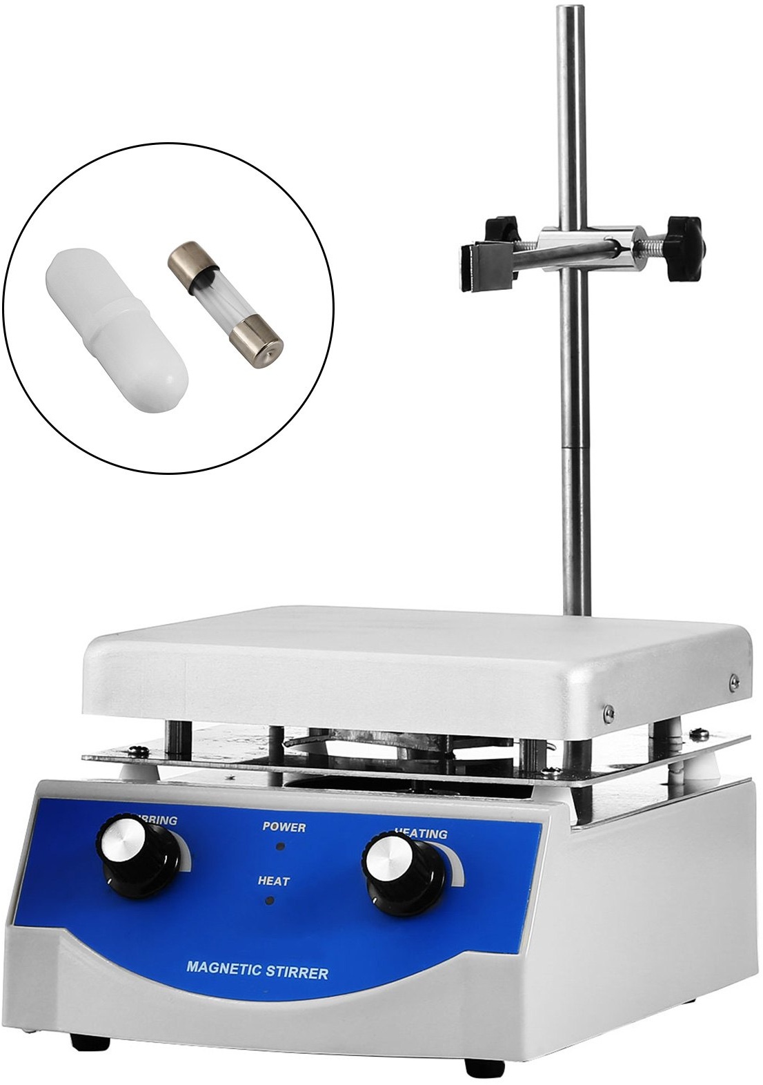 VEVOR Magnetrührer Magnetrührwerk SH-3 Magnetrührer mit Heizplatte 500W Magnetic Stirrer Hot Plate 170*170mm Magnetic Stirrer Mixer 3L