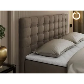MKS Meble Boxspringbett 180x200 mit Bettkasten, Bett 180x200 mit Matratze und Topper - SUSAN - 180x200 - Braun - Velvet - H4 - Braun