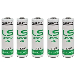 5x Saft Lithium 3,6V Batterie LS 14500 AA - Zelle