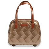 Stratic Leather & More Beautycase Handgepäck, Echtleder-Adressanhänger, TSA-Zahlenschloss, champagne