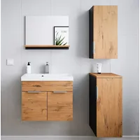 Posseik Badmöbel-Set Slimline Lago 4tlg Spiegel & Midischränke weiss