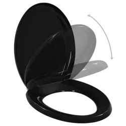 Toilettensitz mit Absenkautomatik und Quick-Release-Design 1 | vidaXL : Farbe - Schwarz