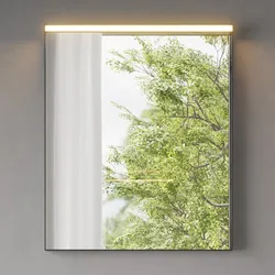 pianura Mia Badspiegel 60x70 cm LED-Badspiegel in Schwarz, Spiegel, schwarz