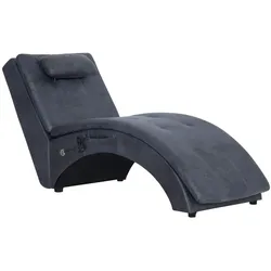 vidaXL Massage Chaiselongue mit Kissen Grau Wildleder-Optik