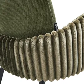 Beliani Esszimmerstuhl 2er Set AMITY Stoff Grün