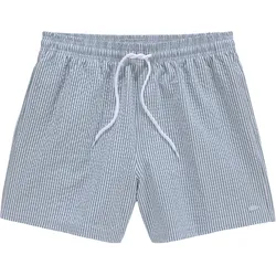 Badeshorts VENICE BEACH, Herren, Gr. S (46/48), N-Gr, grün (grün, weiß), Polyester, gestreift, Badehosen, mit Seersucker-Effekt