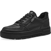 Marco Tozzi Damen Plateau Sneaker mit Schnürsenkeln Freizeit, Schwarz (Black), 39