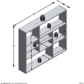 FMD Hängeregal Mika Dekor Weiß