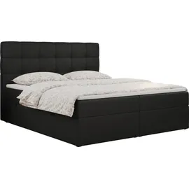 MKS Meble Boxspringbett 200 x 200 cm H3 Schwarz