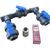 STEMAX-Wassertechnik Pool Baypass I Komplett-Set I 50mm I BLAU I Pool Schwimmbecken Poolheizung Solaranlage Wärmepumpe I Zur optimalen Steuerung von Wasser