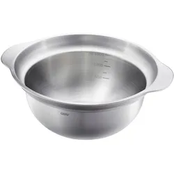 Schüssel GEFU "PREMIO", silber, H:9,5cm Ø:23cm, Edelstahl 18/10, Schüsseln, mit ergonomische Griffe für sichere Handhabung