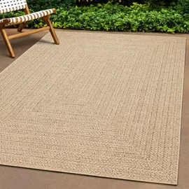 The CarPET Kansas beige (natur), B:60cm H:10mm L:180cm, Polypropylen, Teppiche, Outdoorteppich, moderner robuster In und Outdoor Teppich Jute Look