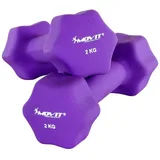 MOVIT Hantel-Set 2er Set Neopren Hanteln, Kurzhanteln lila