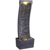 Teamson Home Gartenbrunnen, Schwarz, Kunststoff, Stein Optik, 22x98x34 cm,