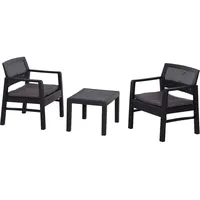 PROGARDEN Balkonset Kraka 3-teilig anthrazit