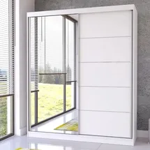 fabryka mebli idźczak Schwebetürenschrank Bella 183 x 218 x 61 cm Weiß