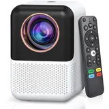 Mini Beamer WiFi Bluetooth Eingebauter Netflix, [Elektrischer Fokus] 1080p 350 ANSI Mini Tragbarer Smart TV Projektor, unterstützt 4K, 4D 4P Keystone, 50% Digitalzoom, Bürosoftware, YouTube usw