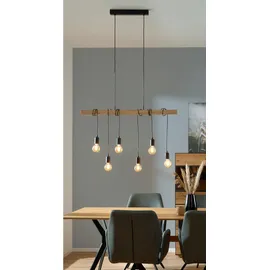 EGLO Townshend 6-flg. 100 cm Stahl schwarz/braun