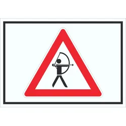 Achtung Bogenschießen Schild Symbol A0 (841x1189mm)