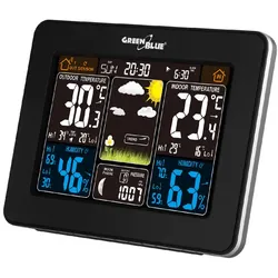 GreenBlue 46004, Schwarz, Innen-Hygrometer, Innen-Thermometer, Außen-Hygrometer,