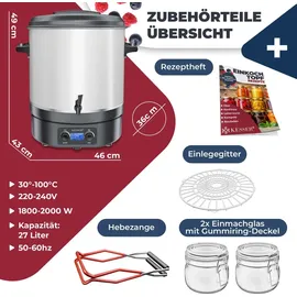 Kesser Einkochautomat 2000W 27L LCD-Display Glühweintopf Heißgetränkeautomat