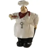Gilde Spardose “Luigi der Koch” aus Poly - handbemalt - abschließbar mit Schloss und Schlüssel - Höhe 31 cm