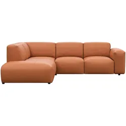 FLEXLUX Ecksofa »Lucera, super bequem durch hochwertigen Sitzaufbau mit Kaltschaum«, modern & anschmiegsam, L-Form, Designsofa FLEXLUX Modern Cognac Brown