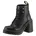 Schnürboots DR MARTENS Damen Gr 36 schwarz Leder Schuhe Schnürboots Blockabsatz Stiefelette mit modischen Metall Eyelets