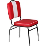 Wohnling Esszimmerstuhl WL1.715 rot, Weiß Kunstleder