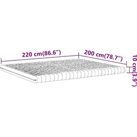vidaXL 7-Zonen Kaltschaum 200 x 220 cm weich