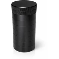 Supplement Organizer aus Aluminium – Kompakte 7 Tage Tablettenbox & Medikamentenbox für Unterwegs – Wasserfeste Pillendose zur Aufbewahrung von Kapseln, Pulver, Vitaminen inkl. Etiketten (S - Ø 55mm)
