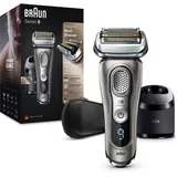 Braun Series 9 Premium Rasierer Herren mit 4+1 Scherkopf, Elektrorasierer & Präzisionstrimmer, Reinigungs- & Ladestation, Li-Ionen-Akku für 60 Min. Laufzeit, Wet&Dry, AutoSense grafit, 9385cc