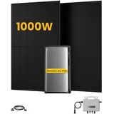 EcoFlow Balkonkraftwerk Set, 890/1000Wp Bifaziale Solarmodule, 800W Wechselrichter, Powerness - 2 x 500Wp Bifaziale Full Black(Als Solaranlage anzumelden) / mit Stream AC pro 1920Wh / Standardversand (Versandkosten werden bei der Kasse berechnet)