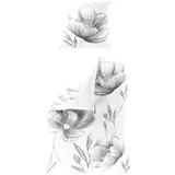 BIERBAUM Bettwäsche 5332 Mako-Satin Silber 135 x 200 cm + 2 x 80 x 80 cm